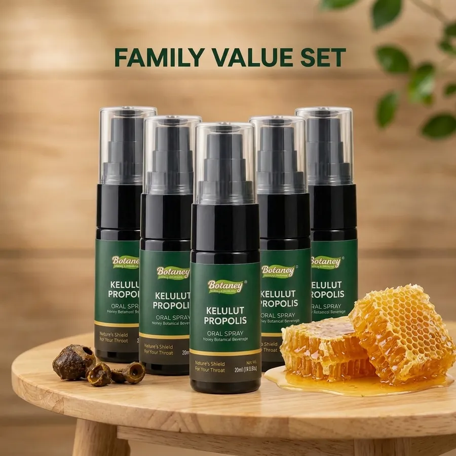 Pakej keluarga 5 botol spray propolis